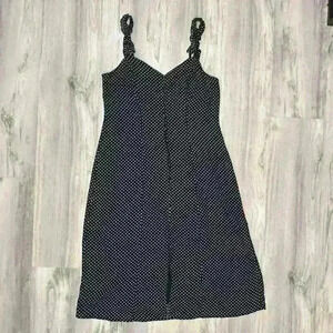 Trixxi Juniors Black White Polka Dot Sleeveless Midi Dress Ruffle Strap Size XL